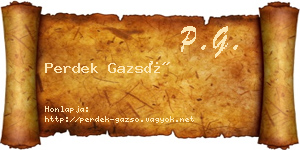 Perdek Gazsó névjegykártya